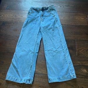 Wide Leg Blue Jeans